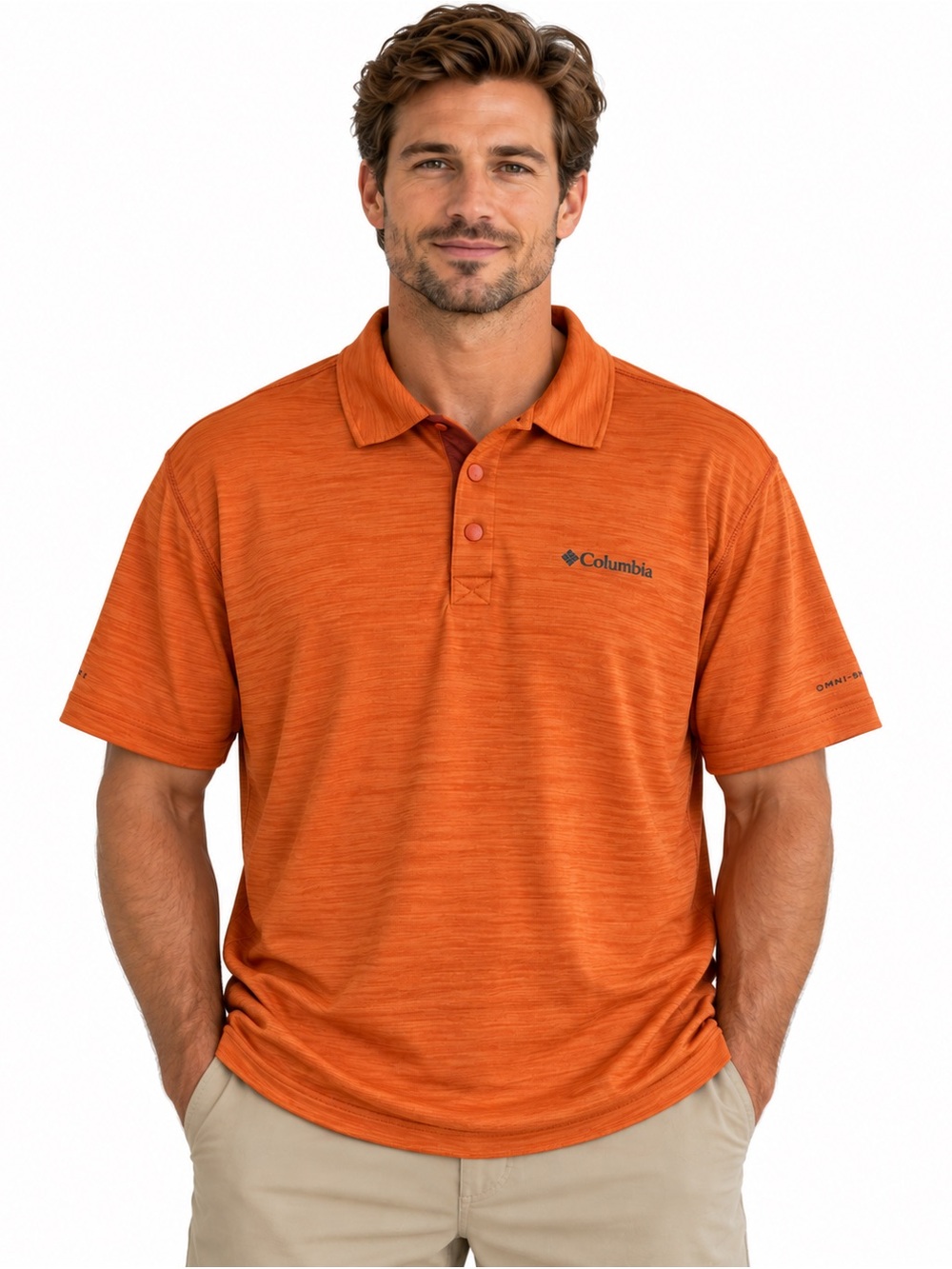 Columbia Men’s XL Omni-Shade Orange Performance Polo Shirt NWOT